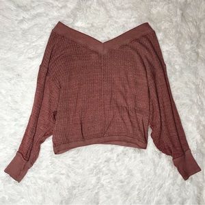 Free People Oversized Long Sleeve Top Cinnamon XS NWT